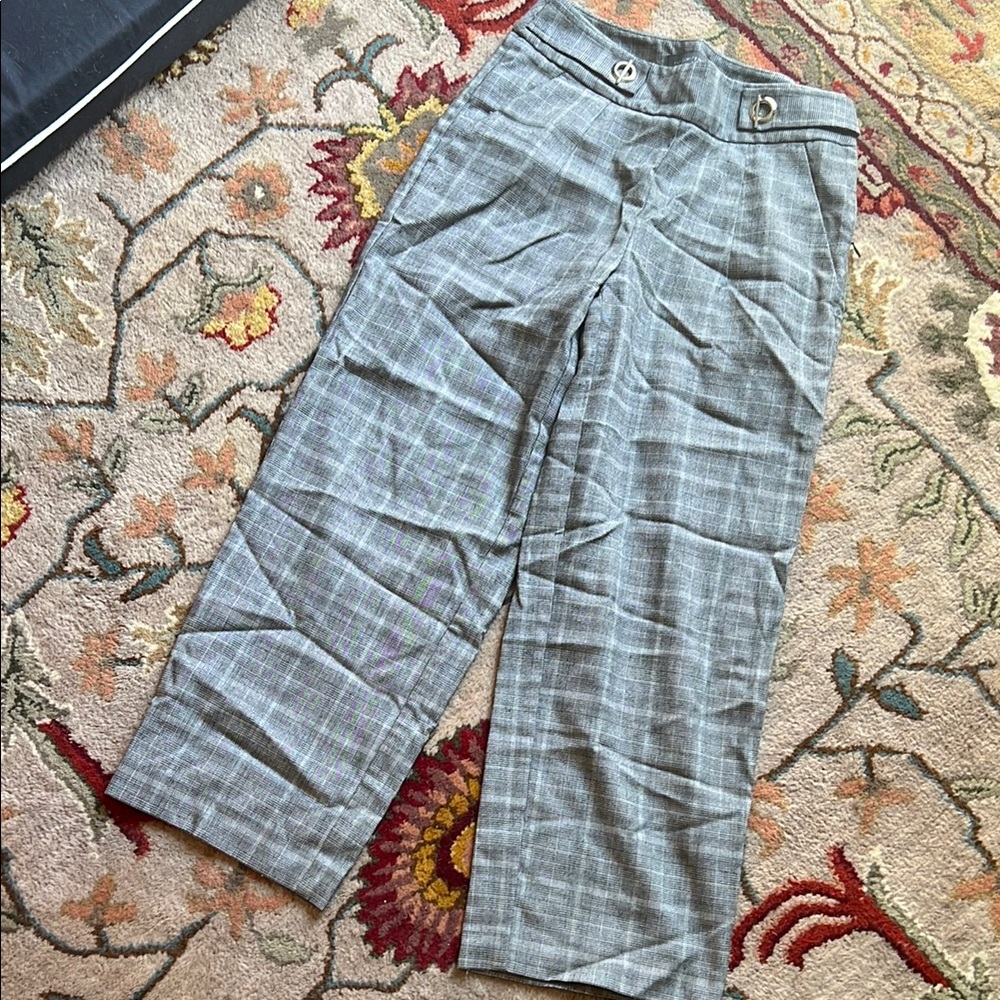 The Limited Gray Dress Pants Wide-Leg Cropped